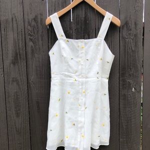 Emilia Mini Dress yellow Emb Organza size L New